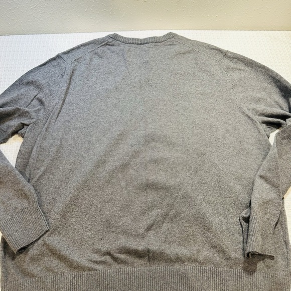Vintage Eddie Bauer XXL Mens Gray V-Neck Cotton Cashmere Blend Pullover Soft 90s - Picture 13 of 14